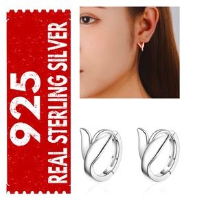 🐘🐘💓 925 Sterling Silver Mermaid Tail Huggies Earrings
